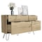 Tuhome Augusta Double Dresser, Superior Top, Hairpin Legs, Four Drawers, Light Oak CLD7039 - alternate 3